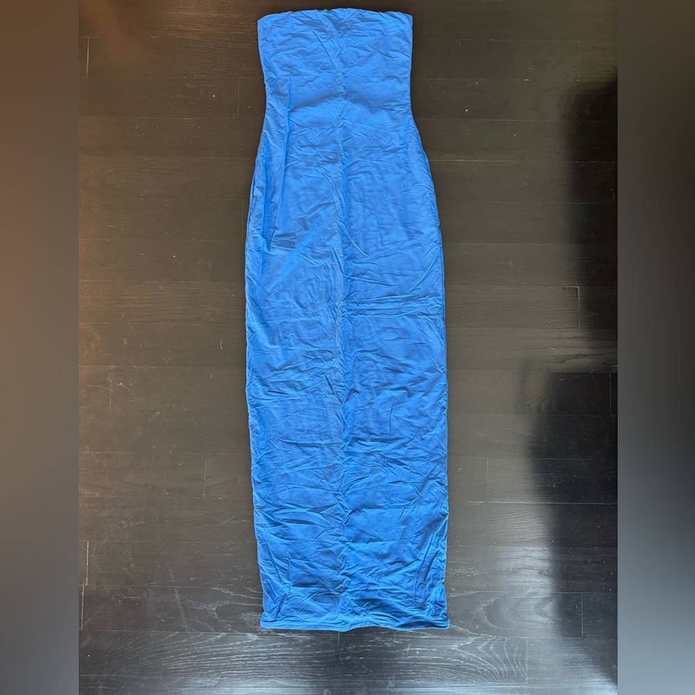 SKIMS Strapless Blue Dress